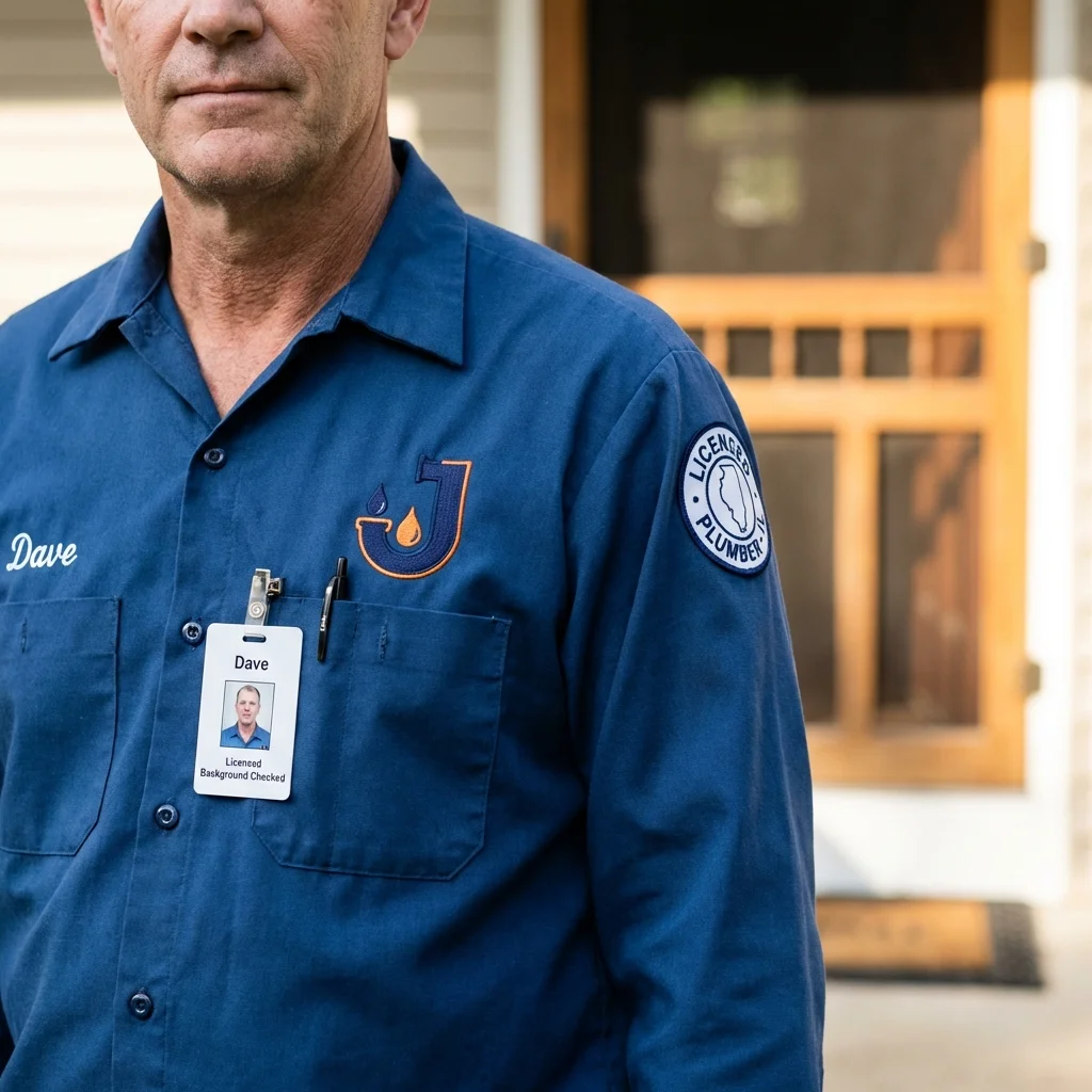 Licensed plumber showing ID badge in Candia, NH